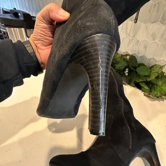 Isaac Mizrahi For Target Womens Black Knee-High Heeled Boots 9.5 Fabric Upper Si - Picture 11 of 11